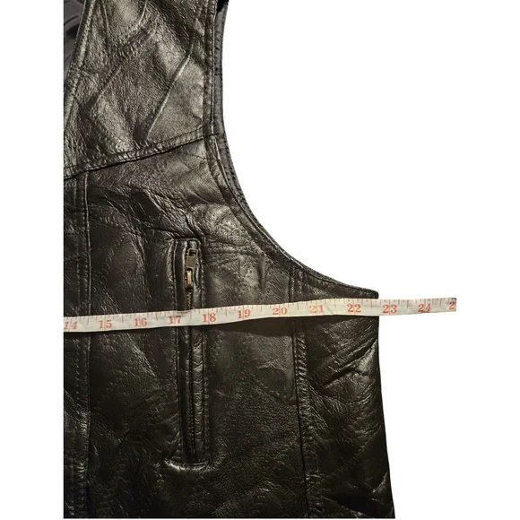 Roberto Amee | Men's Leather Vest XL Black - Picture 11 of 13